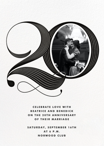 Pinstripe Numerals - Anniversary Invitation by Paperless Post