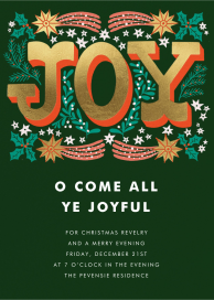 Just Joy (Tall) - Holiday Party Invitation by Hello!Lucky