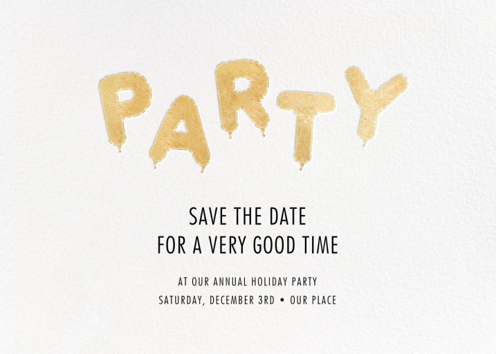 Mylar Party - Holiday Save the Date by Paperless Post
