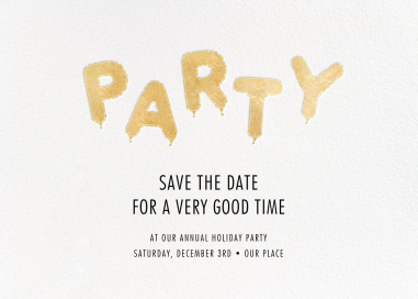 Mylar Party - Holiday Save the Date by Paperless Post