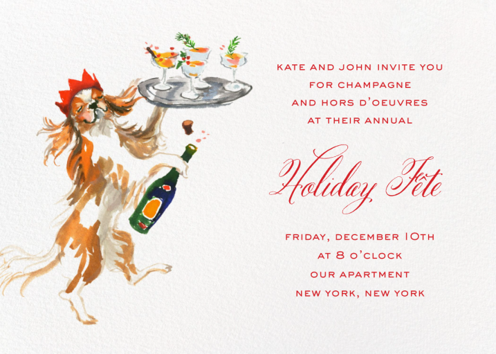 Pups and Bubbles (Inslee Fariss) - Holiday Party Invitation by Dogwood Hill