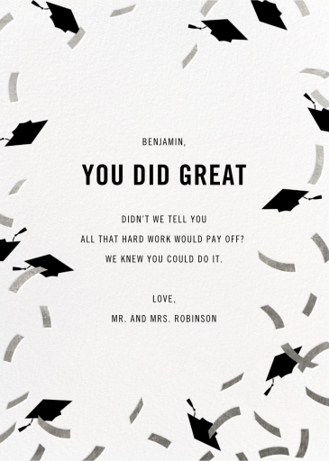 Graduation Caps and Confetti - Graduation Card by Paperless Post