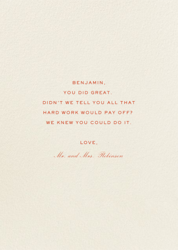 Congratulations Tree - Retirement Card by Bernard Maisner - Back