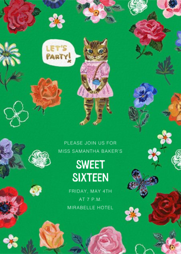 Le Chat (Tall) - Birthday Invitation by Nathalie Lété