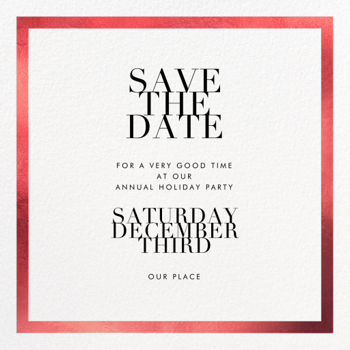 Editorial II (Save the Date) - Holiday Save the Date by Paperless Post