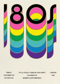 80s Theme Party Invitations | Send online instantly | RSVP tracking