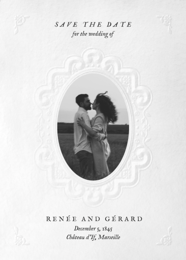 Photo Embossed Floral Save The Date