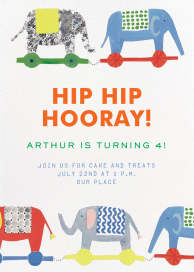 Elephant Express - Birthday Invitation by Hadley Paper Goods