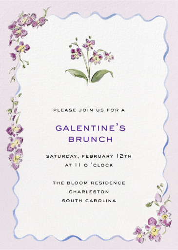 Purple Orchid (Riley Sheehey) - Valentine's Day Invitation by Dogwood Hill