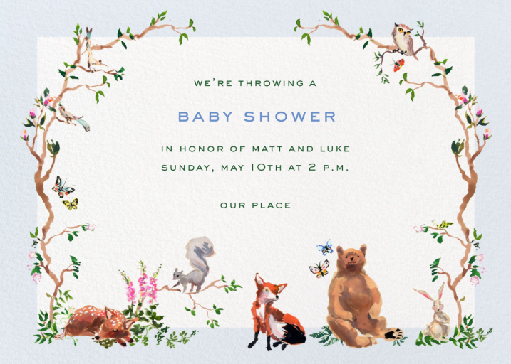 Watercolor Forest (Inslee Fariss) - Baby Shower Invitation by Dogwood Hill
