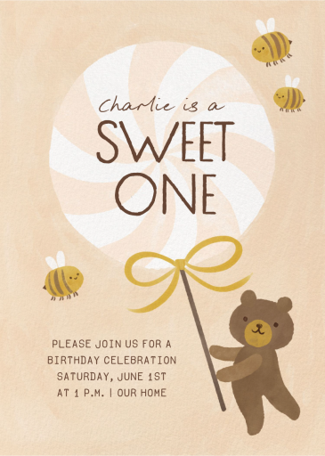 Sweet as Candy - First Birthday Invitation by Paperless Post