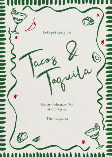 Tacos and Margaritas - Cinco de Mayo Invitation by Pulp Templates Co.