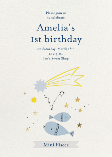 Star Sign - Birthday Invitation by Little Cube