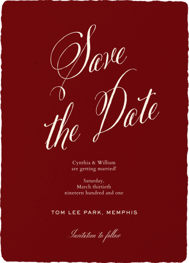 Raw Edges - Save the Date by Paperless Post