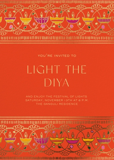 Lamp Lighting - Diwali Invitation by Paperless Post