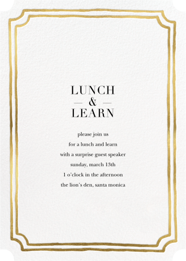 Double Border Indented Corners - Business Dinner Invitation by Sugar Paper