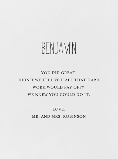 Go Get Em Tiger - Graduation Card by Mr. Boddington's Studio - Back