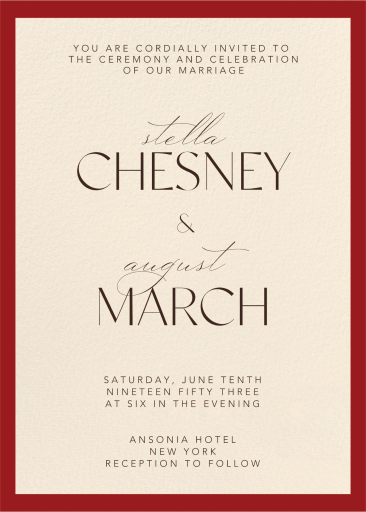 Monograma dorado - Invitación de boda de Paperless Post  Reverso