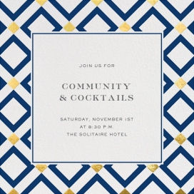 Gold Diamond Tile - Cocktail Party Invitation by Jonathan Adler