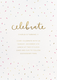 Mixed Confetti - First Birthday Invitation by Sugar Paper
