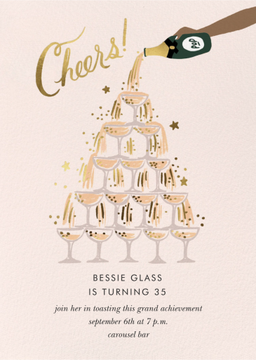 Champagne Tower - Birthday Invitation by Rifle Paper Co.