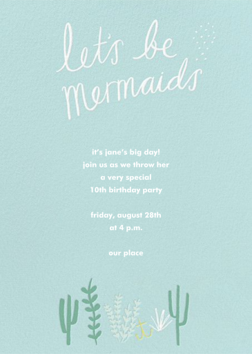 Mermaids in Waiting Photo - Birthday Invitation by Meri Meri - Back