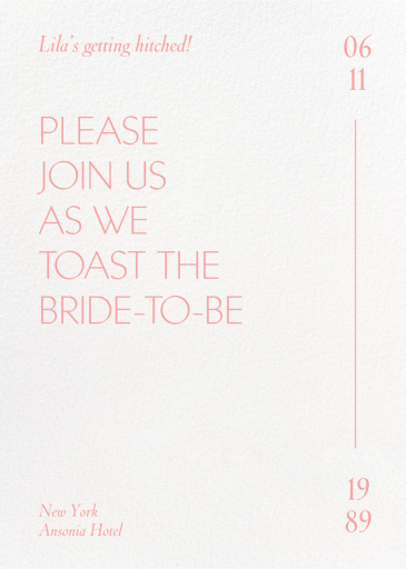 Linear Time - Bridal Shower Invitation by Paperless Post