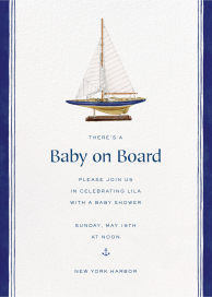 Miniature Boat Figurine (Sarah Robins Powell) - Baby Shower Invitation by Dogwood Hill