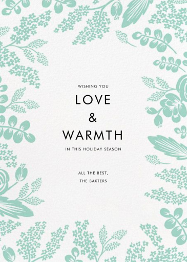 Heather and Lace (Photo) - Christmas Card by Rifle Paper Co. - Back