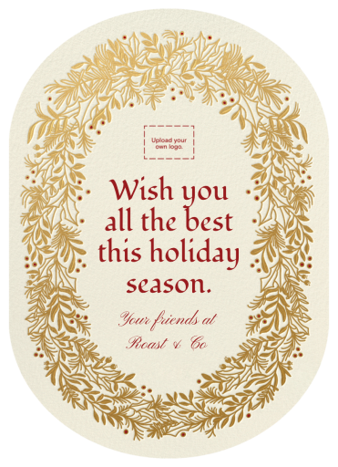 Golden Wreath - Business Holiday Card by Paperless Post