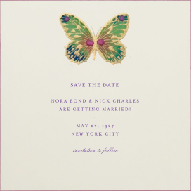 Hand Painted Butterfly - Save the Date by Bernard Maisner