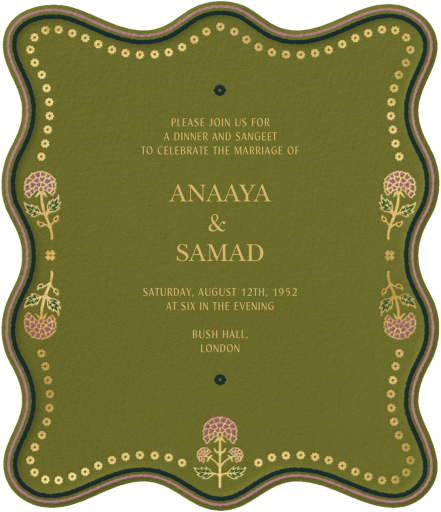 Wavy With Yellow Flowers - Invitation by Chand Sitara