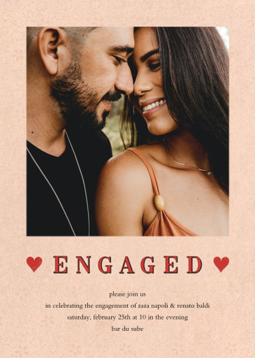 Engaged Hearts (Photo) - Invitation by John Derian