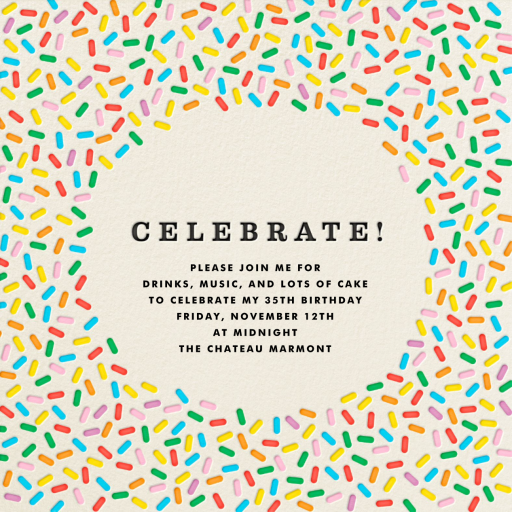 Sprinkles - Birthday Invitation by The Indigo Bunting