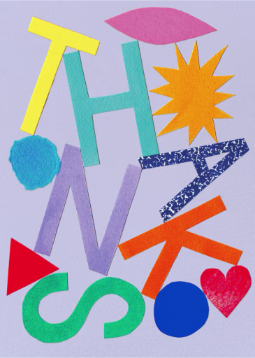 Paper Thanks (Saskia Pomeroy) - Thank You Card by Wrap