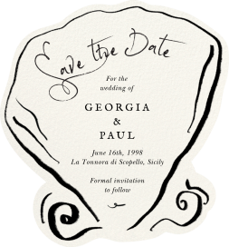 Shell and Script - Let's Celebrate - Save the Date by Ten Story Stationery