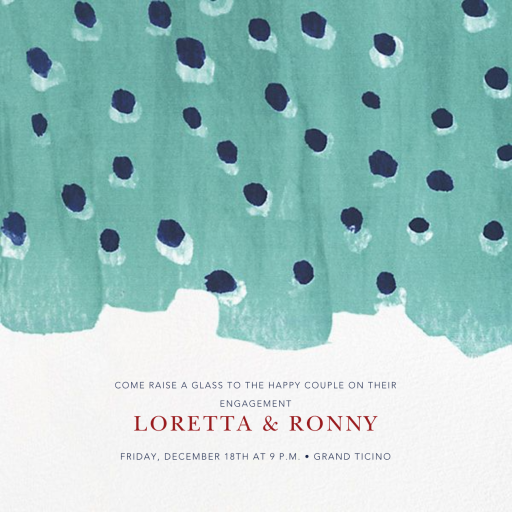 Silk a Pois - Engagement Party Invitation by Oscar de la Renta