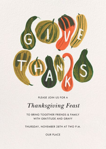 Thankful Cornucopia - Thanksgiving Invitation by Rifle Paper Co.