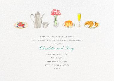 Casual post wedding shop brunch invitation wording