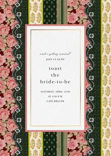 Patchwork Stripe - Bridal Shower Invitation by Oscar de la Renta