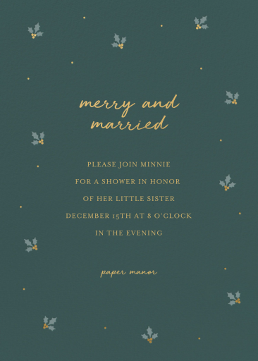 Minimalist Holly Berry Invitation