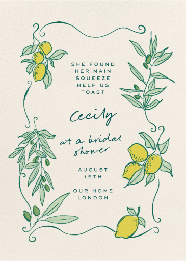 Lemon Squeeze - Bridal Shower Invitation by Pulp Templates Co.