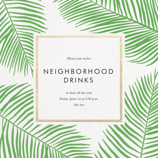 Palmier III (Invitation) - Cocktail Party Invitation by Paperless Post