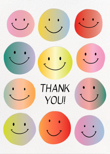 Gradient Smiles - Thank You Card by Hartland Cards