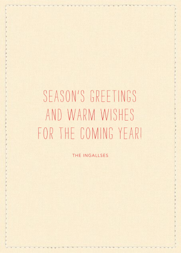 Tinsel Bear - Christmas Card by Coral & Tusk - Back