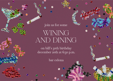 Sequin Delights - Birthday Invitation by Tara Roma Gill