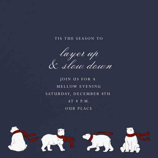 Four Bears with Scarves - Party Invitation by Paperless Post