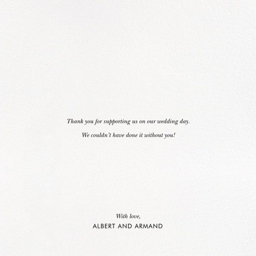 Heather and Lace Photo (Square) - Thank You Card by Rifle Paper Co. - Back