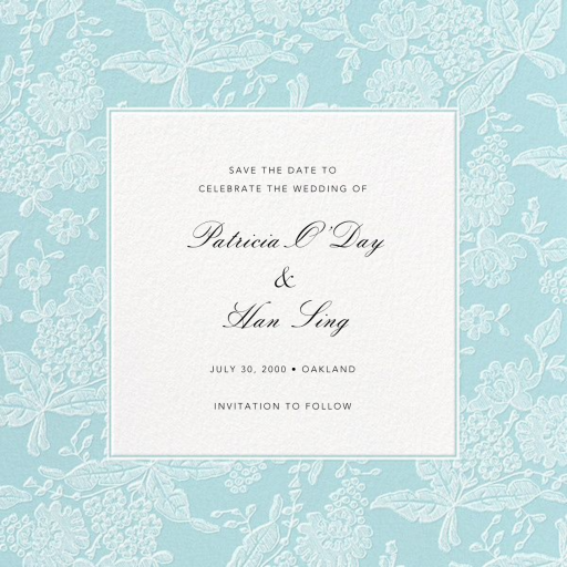 Hydrangea Lace I Save The Date - Save the Date by Oscar de la Renta
