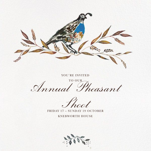 Quail's Tail - Get-Together Invitation by Happy Menocal